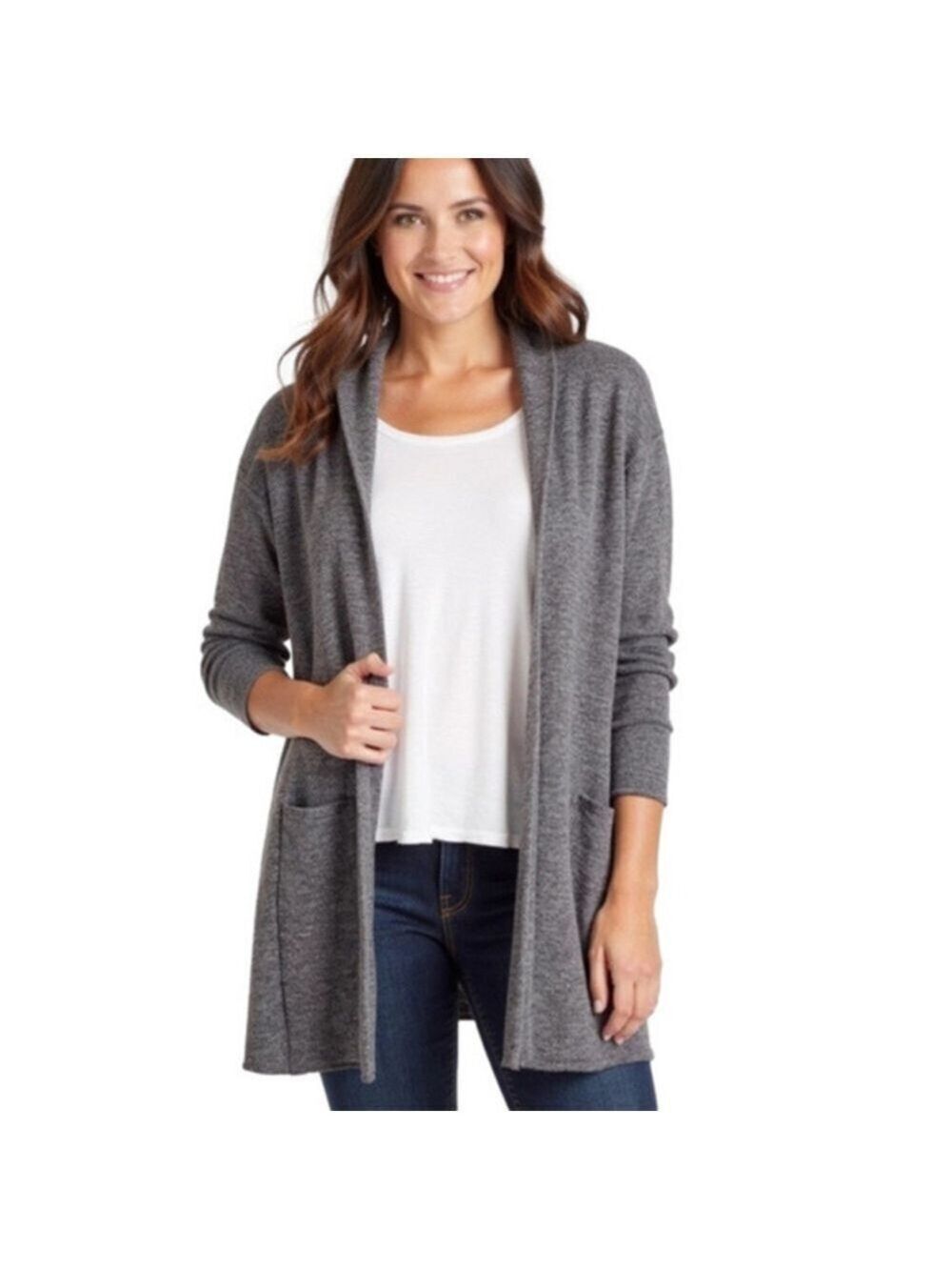 Dainty Hooligan Gray Hooded Cardigan Sweater Small - Picture 2 of 7